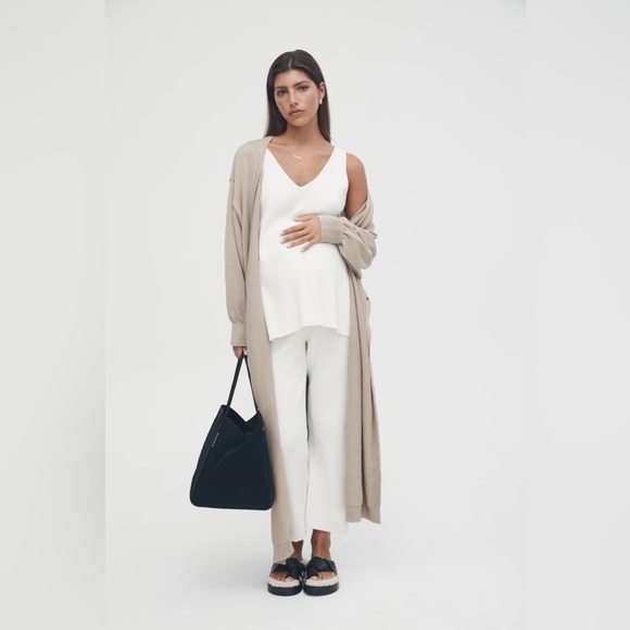 Legoe Heritage Maternity KNIT PANT (OFF WHITE) Women’s US Large - Picture 6 of 7